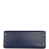 Pre-owned Hermes Kelly Sellier 28 Bleu Saphir Box Gold Hardware - Thumbnail View 6