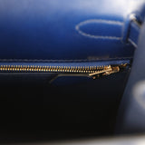 Pre-owned Hermes Kelly Sellier 28 Bleu Saphir Box Gold Hardware - Thumbnail View 9