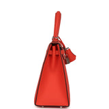 Hermes Kelly Sellier 25 Rose Texas Epsom Palladium Hardware - Thumbnail View 3
