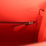 Hermes Kelly Sellier 25 Rose Texas Epsom Palladium Hardware - Thumbnail View 9
