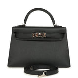 Pre-owned Hermes Kelly Sellier 20 Black Epsom Palladium Hardware - Thumbnail View 1
