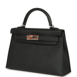 Pre-owned Hermes Kelly Sellier 20 Black Epsom Palladium Hardware - Thumbnail View 5