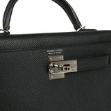 Pre-owned Hermes Kelly Sellier 20 Black Epsom Palladium Hardware - Thumbnail View 7