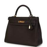 Hermes Kelly Retourne 32 Bai-Brun Togo Gold Hardware - Thumbnail View 5