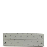 Hermes Special Order (HSS) Kelly Sellier 20 Bleu Glacier and Bleu Fonce Ostrich Palladium Hardware - Thumbnail View 6