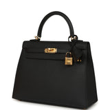 Hermes Kelly Sellier 25 Black Epsom Gold Hardware - Thumbnail View 5