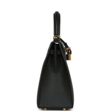 Hermes Kelly Sellier 25 Black Epsom Gold Hardware - Thumbnail View 3