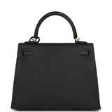 Hermes Kelly Sellier 25 Black Epsom Gold Hardware - Thumbnail View 4