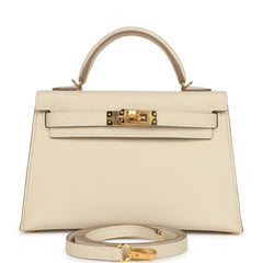Hermes Kelly Sellier 20 Craie Epsom Gold Hardware