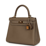 Pre-owned Hermes Kelly Retourne 25 Etoupe Togo Gold Hardware - Thumbnail View 5