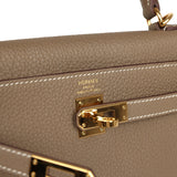 Pre-owned Hermes Kelly Retourne 25 Etoupe Togo Gold Hardware - Thumbnail View 7