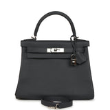 Pre-owned Hermes Kelly Retourne 28 Ardoise Evercolor Palladium Hardware - Thumbnail View 1
