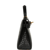 Hermes Special Order (HSS) Kelly Sellier 20 Black Verso Matte Alligator Gold Hardware - Thumbnail View 3