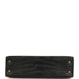 Hermes Special Order (HSS) Kelly Sellier 20 Black Verso Matte Alligator Gold Hardware - Thumbnail View 6