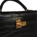 Hermes Special Order (HSS) Kelly Sellier 20 Black Verso Matte Alligator Gold Hardware - Thumbnail View 7
