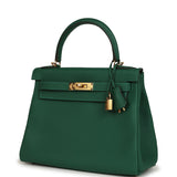 Hermes Kelly Retourne 28 Vert Moyen Clemence Gold Hardware - Thumbnail View 5