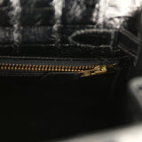 Vintage Hermes Kelly Sellier 28 Black Shiny Alligator Gold Hardware - Thumbnail View 9