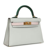 Hermes Kelly Sellier 20 Tri-color Gris Platine, Mauve Pale and Vert Moyen Epsom Gold Hardware - Thumbnail View 2