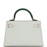 Hermes Kelly Sellier 20 Tri-color Gris Platine, Mauve Pale and Vert Moyen Epsom Gold Hardware - Thumbnail View 4