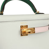 Hermes Kelly Sellier 20 Tri-color Gris Platine, Mauve Pale and Vert Moyen Epsom Gold Hardware - Thumbnail View 7