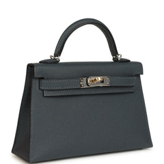 Hermes Kelly Sellier 20 Gris Misty Epsom Electrum Hardware