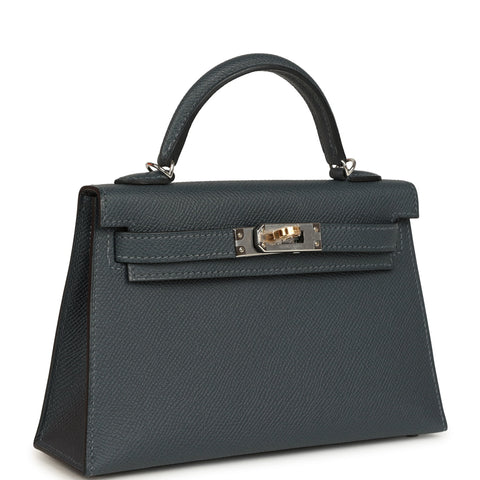 Hermes Kelly Sellier 20 Gris Misty Epsom Electrum Hardware