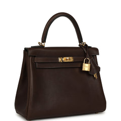 Hermes Kelly Retourne 25 Ebene Barenia Faubourg Gold Hardware