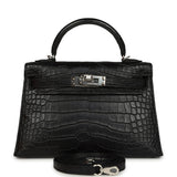 Hermes Special Order (HSS) Kelly Sellier 20 Black Verso Matte Alligator Palladium Hardware - Thumbnail View 1