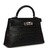 Hermes Special Order (HSS) Kelly Sellier 20 Black Verso Matte Alligator Palladium Hardware - Thumbnail View 2
