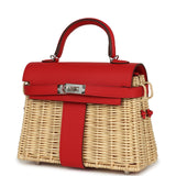 Hermes Mini Picnic Kelly 20 Rouge De Coeur Swift Palladium Hardware - Thumbnail View 5
