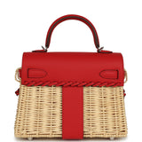 Hermes Mini Picnic Kelly 20 Rouge De Coeur Swift Palladium Hardware - Thumbnail View 4