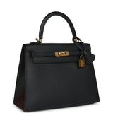 Pre-owned Hermes Kelly Sellier 25 Black Verso Sombrero Gold Hardware - Thumbnail View 2