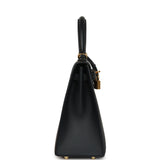 Pre-owned Hermes Kelly Sellier 25 Black Verso Sombrero Gold Hardware - Thumbnail View 3
