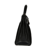 Vintage Hermes Kelly Sellier 32 Black Evercalf and Troika Palladium Hardware - Thumbnail View 3
