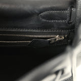 Vintage Hermes Kelly Sellier 32 Black Evercalf and Troika Palladium Hardware - Thumbnail View 9