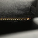 Pre-owned Hermes Kelly Sellier 28 Black Epsom Permabrass Hardware - Thumbnail View 9