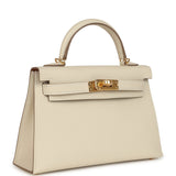 Hermes Special Order (HSS) Kelly Sellier 20 Craie Verso Epsom Gold Hardware - Thumbnail View 2