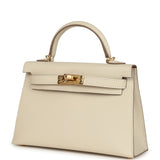 Hermes Special Order (HSS) Kelly Sellier 20 Craie Verso Epsom Gold Hardware - Thumbnail View 5