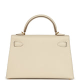 Hermes Special Order (HSS) Kelly Sellier 20 Craie Verso Epsom Gold Hardware - Thumbnail View 4