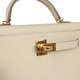 Hermes Special Order (HSS) Kelly Sellier 20 Craie Verso Epsom Gold Hardware - Thumbnail View 7