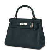 Hermes Kelly Retourne 28 Vert Cypress Clemence Palladium Hardware - Thumbnail View 5