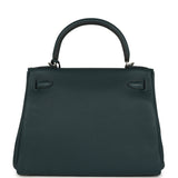 Hermes Kelly Retourne 28 Vert Cypress Clemence Palladium Hardware - Thumbnail View 4