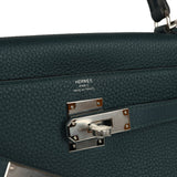 Hermes Kelly Retourne 28 Vert Cypress Clemence Palladium Hardware - Thumbnail View 7