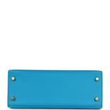 Pre-owned Hermes Kelly Sellier 25 Bleu Frida Epsom Gold Hardware - Thumbnail View 6