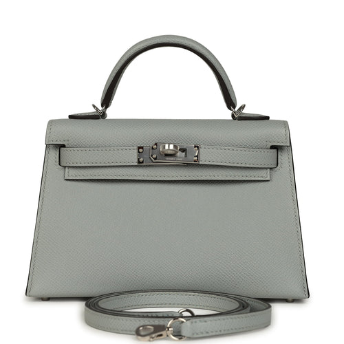Hermes Kelly Sellier 20 Bleu Glacier Epsom Palladium Hardware