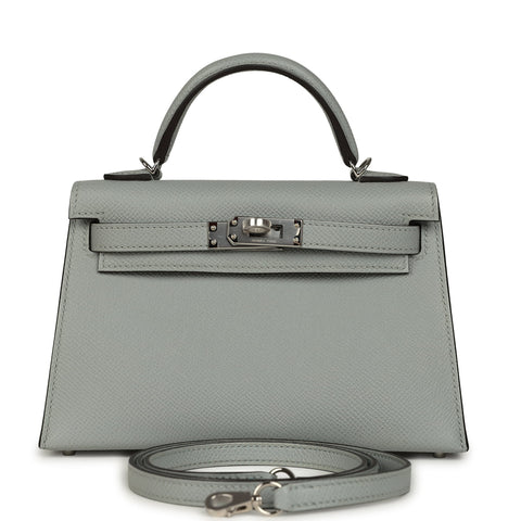 Hermes Kelly Sellier 20 Bleu Glacier Epsom Palladium Hardware