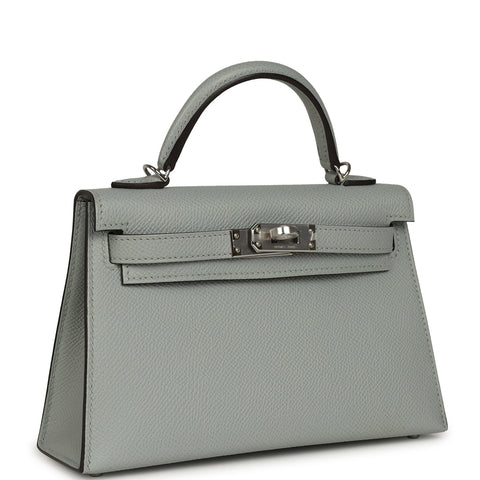 Hermes Kelly Sellier 20 Bleu Glacier Epsom Palladium Hardware
