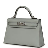 Hermes Kelly Sellier 20 Bleu Glacier Epsom Palladium Hardware - Thumbnail View 5
