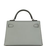 Hermes Kelly Sellier 20 Bleu Glacier Epsom Palladium Hardware - Thumbnail View 4