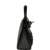 Hermes Kelly Sellier 20 "Pampilles" Black Tadelakt and Sombrero Palladium Hardware - Thumbnail View 4